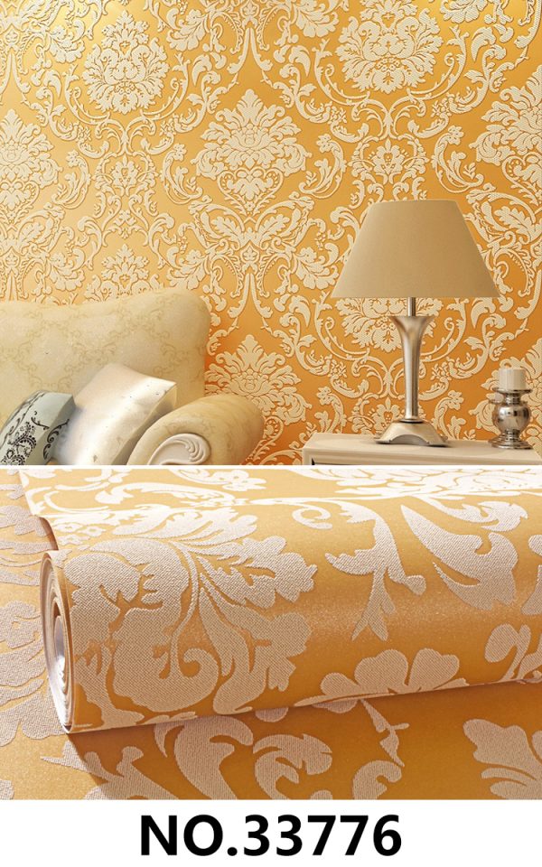 European Floral Non-Woven Wallpaper Damask 33776