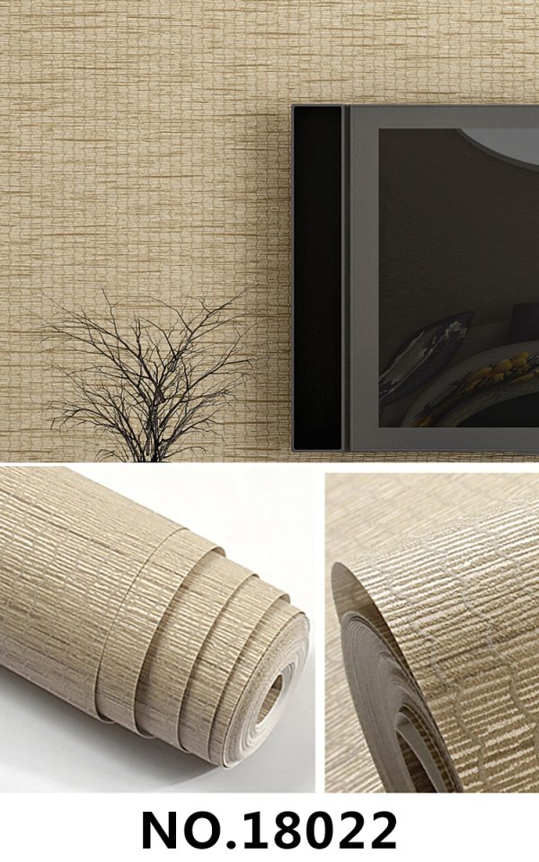 Brown Plain Textured Non-Woven Wallpaper 18022