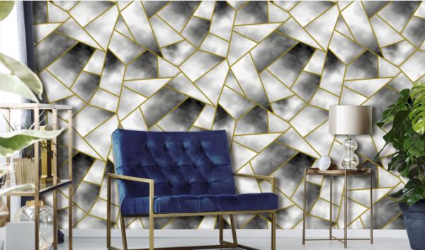 metallic gold and silver wallpaper