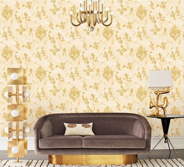 Damask Vinyl Roll Wallpaper