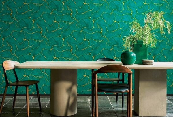 Green Luxury Damask Wallpaper