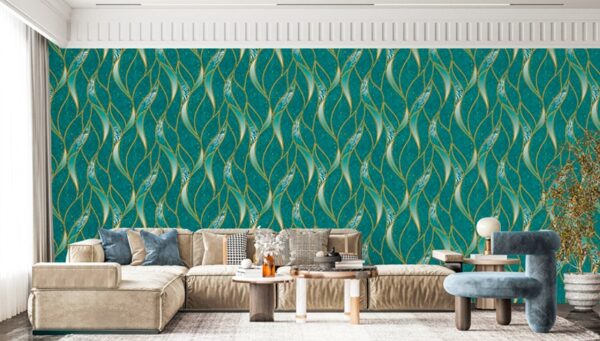 Green Damask Home wallpaper