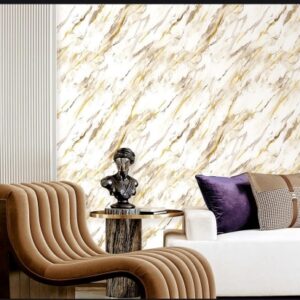 Beige Damask Wallpaper