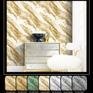 Marble Effect Wallpaper White And Brown BA91901