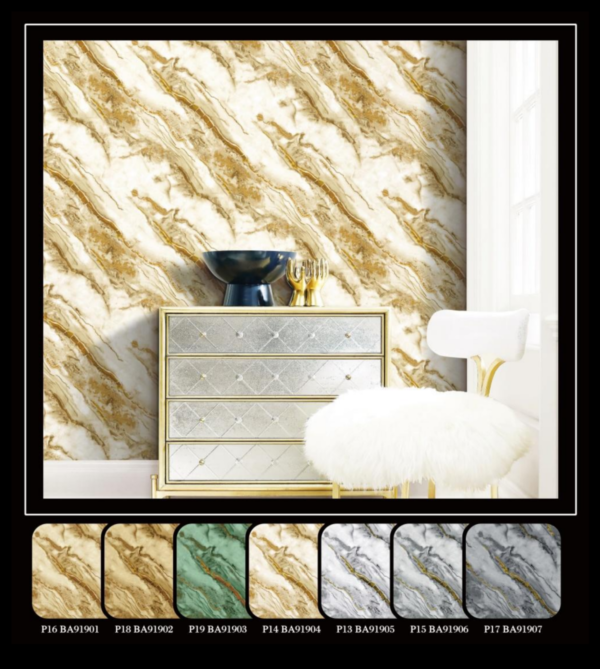 Marble Effect Wallpaper White And Brown BA91901