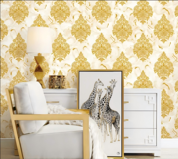 Document Damask Wallpaper Flowers And Vintage BA91401