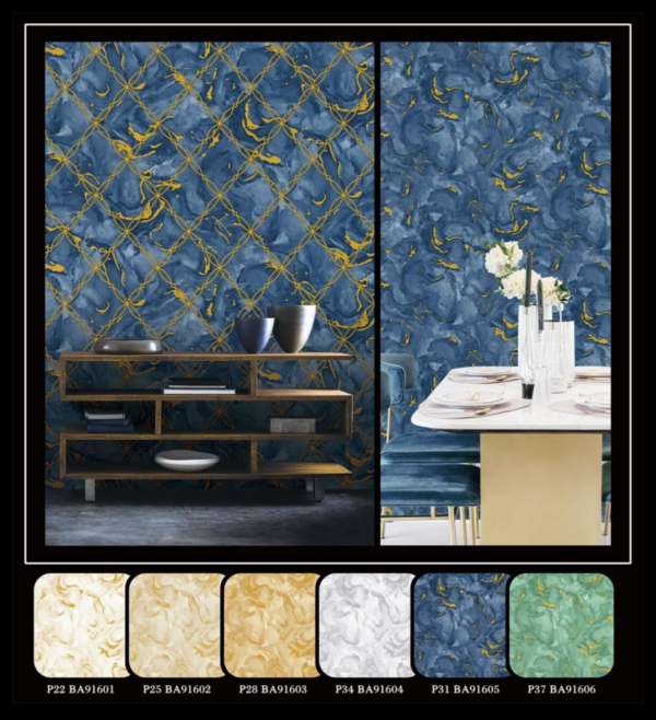 Texture Wallpaper Blue Abstract Home Decoration BA91605