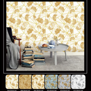Geometry Wallpaper Room Decor With Apricot Leaves BA91143