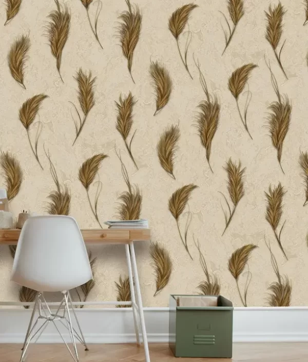 Reed Plume Wallpaper Texture On Light Background BL1084