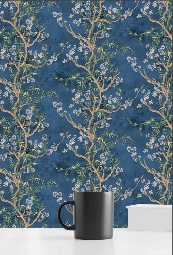 Elegant Floral Wallpaper With Intricate Tree And Flowers 62145