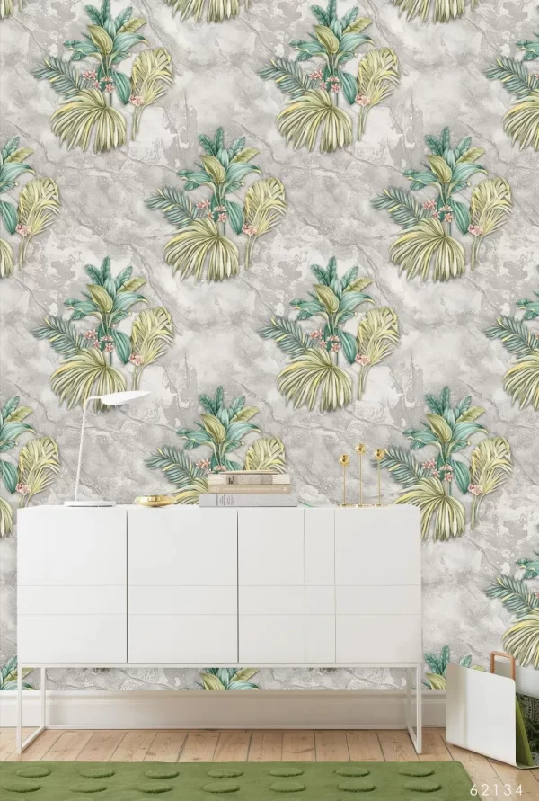 Tropical Inspired Wallpaper With Botanical Pattern 62134