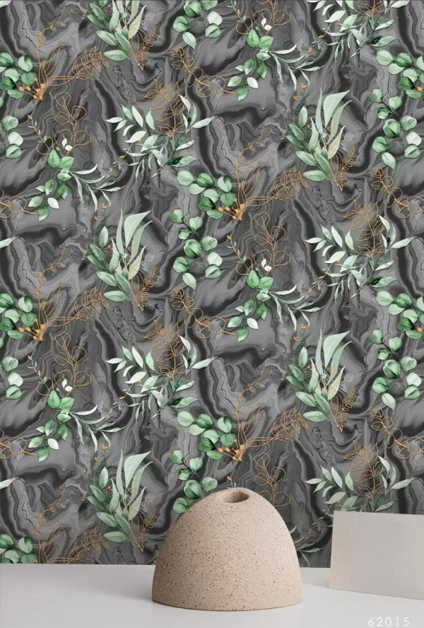 Nature Inspired Wallpaper With Intricate Leaf Motifs 62015