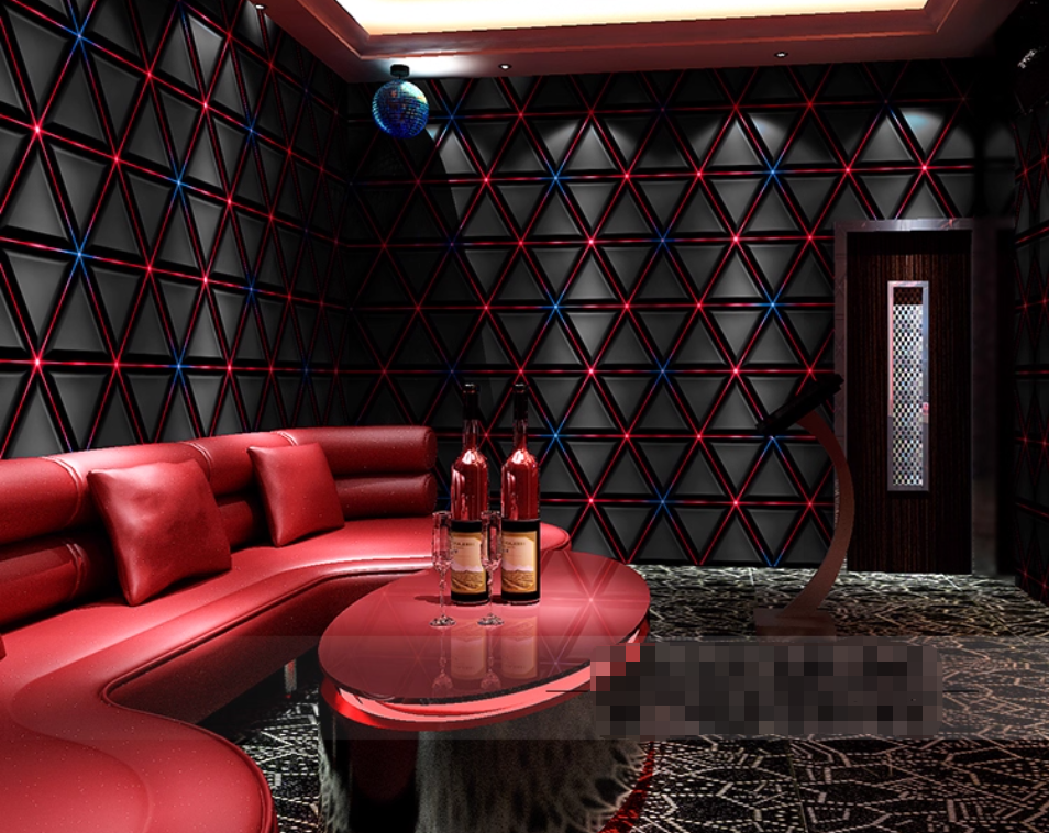 Geometric 3D Wallpaper With Background For KTV 5505-6