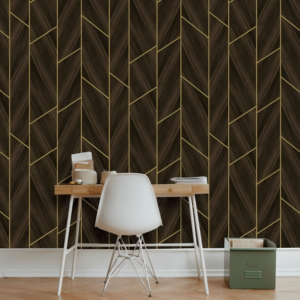 Modern Dark Wallpaper With Gold Geometric Dark TB1124