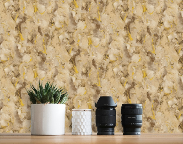 Earthy Textured Wallpaper With Yellow Accents TB1166