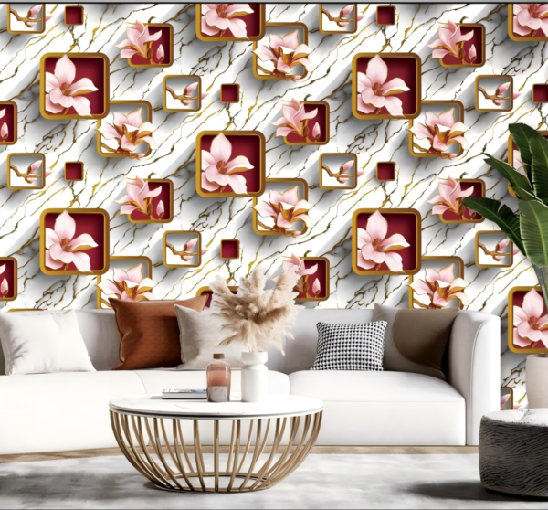Modern Wallpaper 3D Floral Leaves