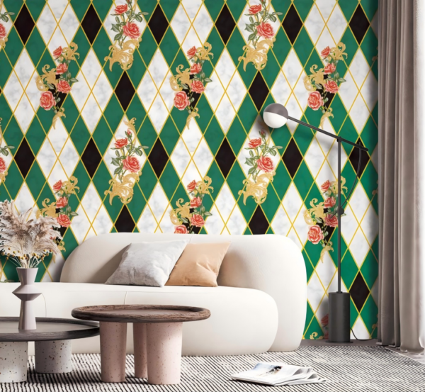 Geometric Floral Wallpaper
