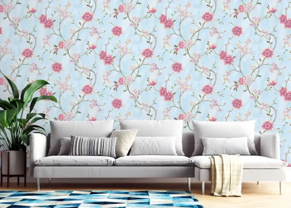 Pink Little Flowers Wallpaper Fireproof Flower Textured Wallpaper 570605