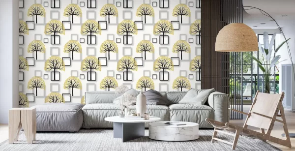 Little Tree Featured Wallpaper Damask Style 591301
