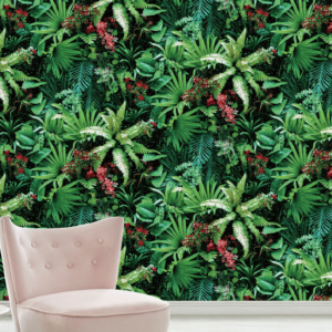 Bold Botanicals Wallpaper Colorful Tropical Leaf And Flower TB1153