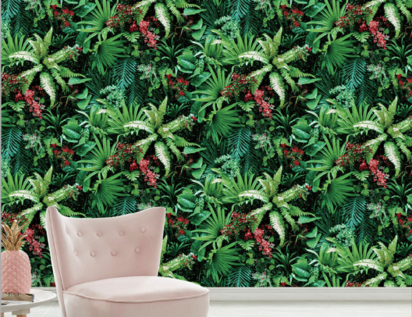 Bold Botanicals Wallpaper Colorful Tropical Leaf And Flower TB1153