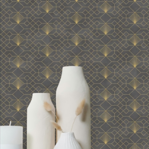 Geometric Fan Wallpaper With Black Background 12015