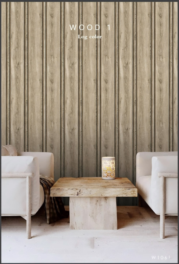 Natural Wood Wallpaper In Log Color W1061