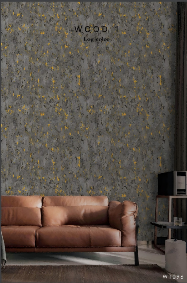 Textured Marble Wallpaper Black Background With Yellow Flecks W1096