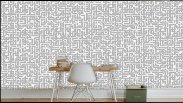 Sophisticated Wallpaper With Intricate Labyrinthine Grey And White Patterns11072
