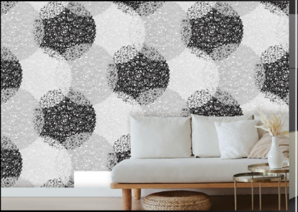 Modern Stylish Wallpaper With Intricate Black And White Circular 11042