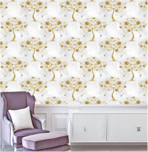 Exquisite Floral Tree Wallpaper With Elegant Light Background 61111