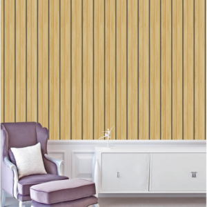 Beige Vertical Striped Wallpaper With Dark Accent Lines 61071
