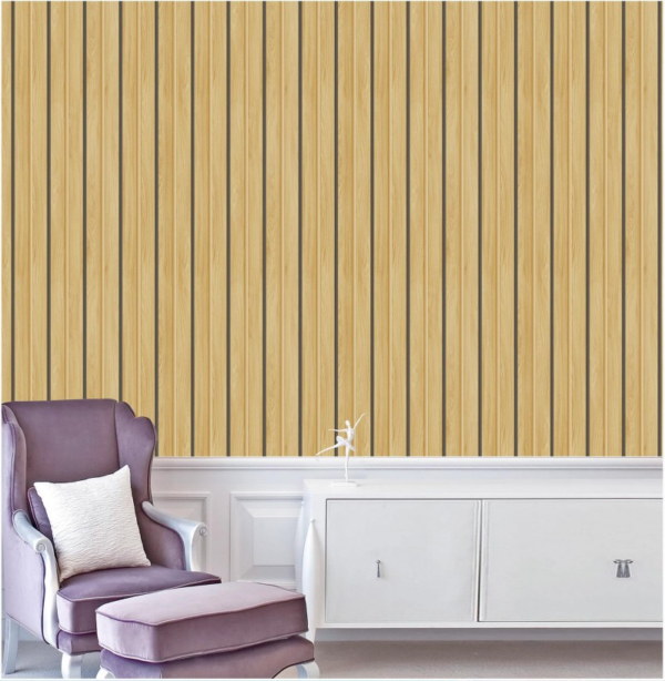 Beige Vertical Striped Wallpaper With Dark Accent Lines 61071